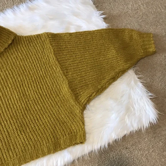 NWT Anthropologie Pilcro Mustard Cowl Neck Sweater - Picture 4 of 13